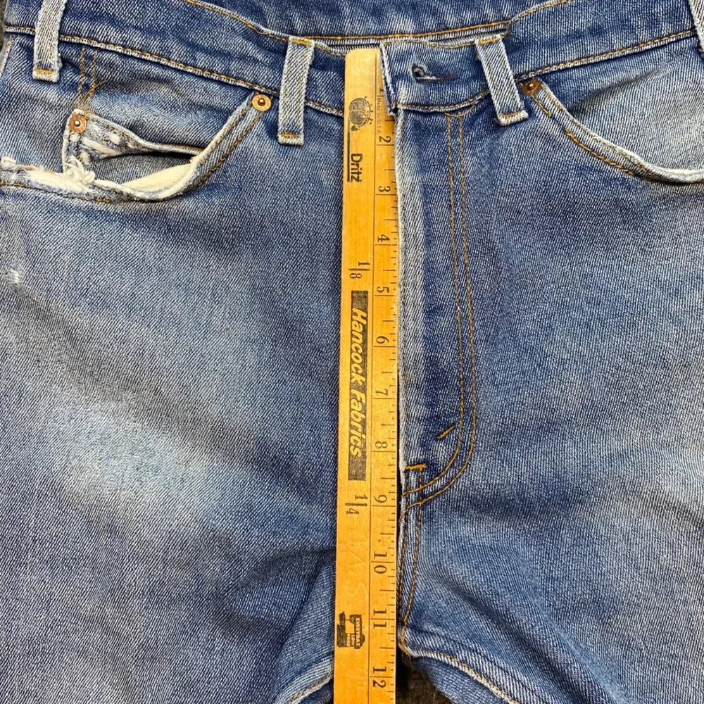 Levi Strauss Jeans Sz 32 Mens Blue Grunge Distressed Skater Straight Leg Vintage
